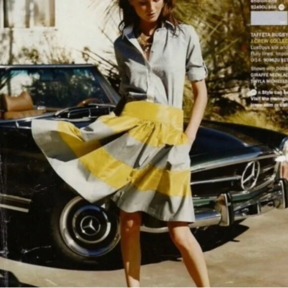 J.Crew Collection silk taffeta rugby striped a-line mini skirt 6 - Picture 9 of 13